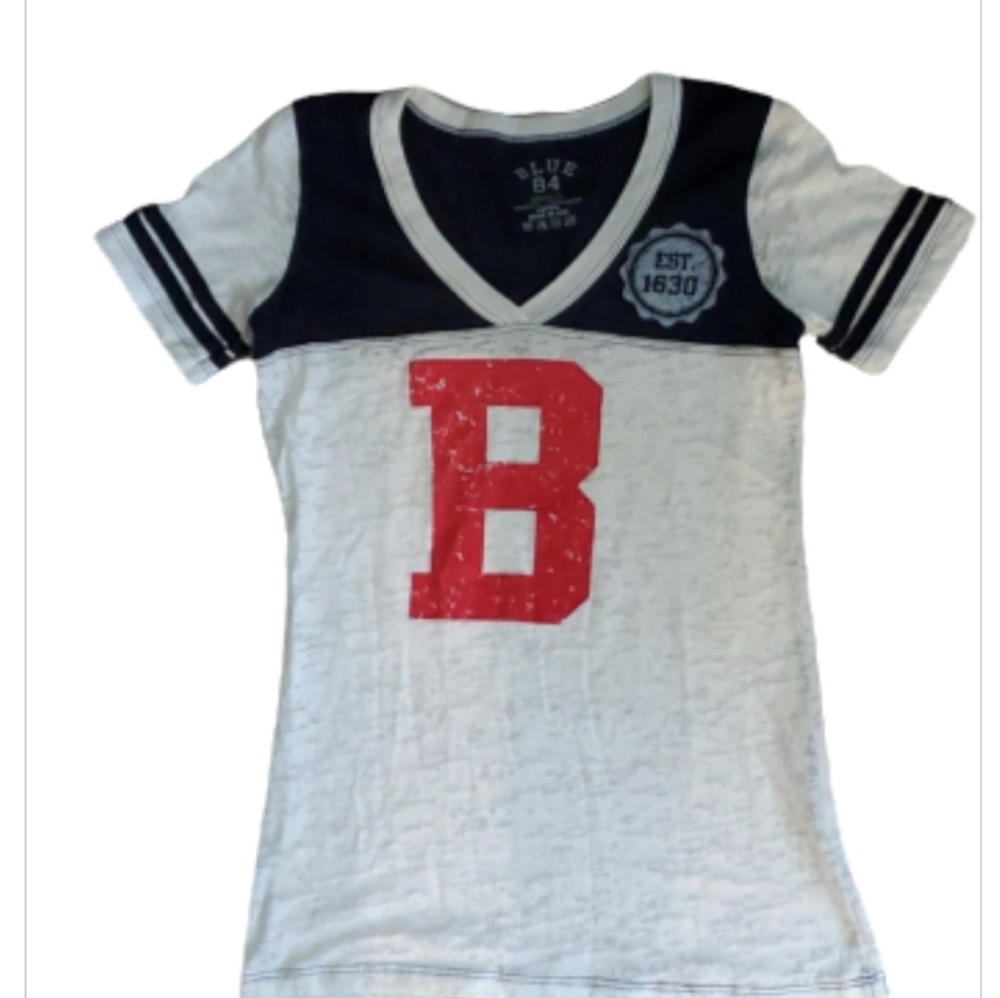 Boston Burn Out V Neck Tee